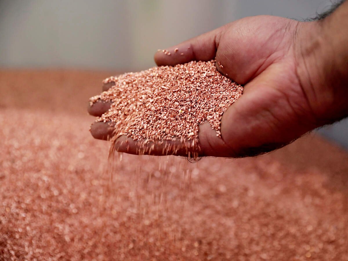 Copper chips industrial product visual